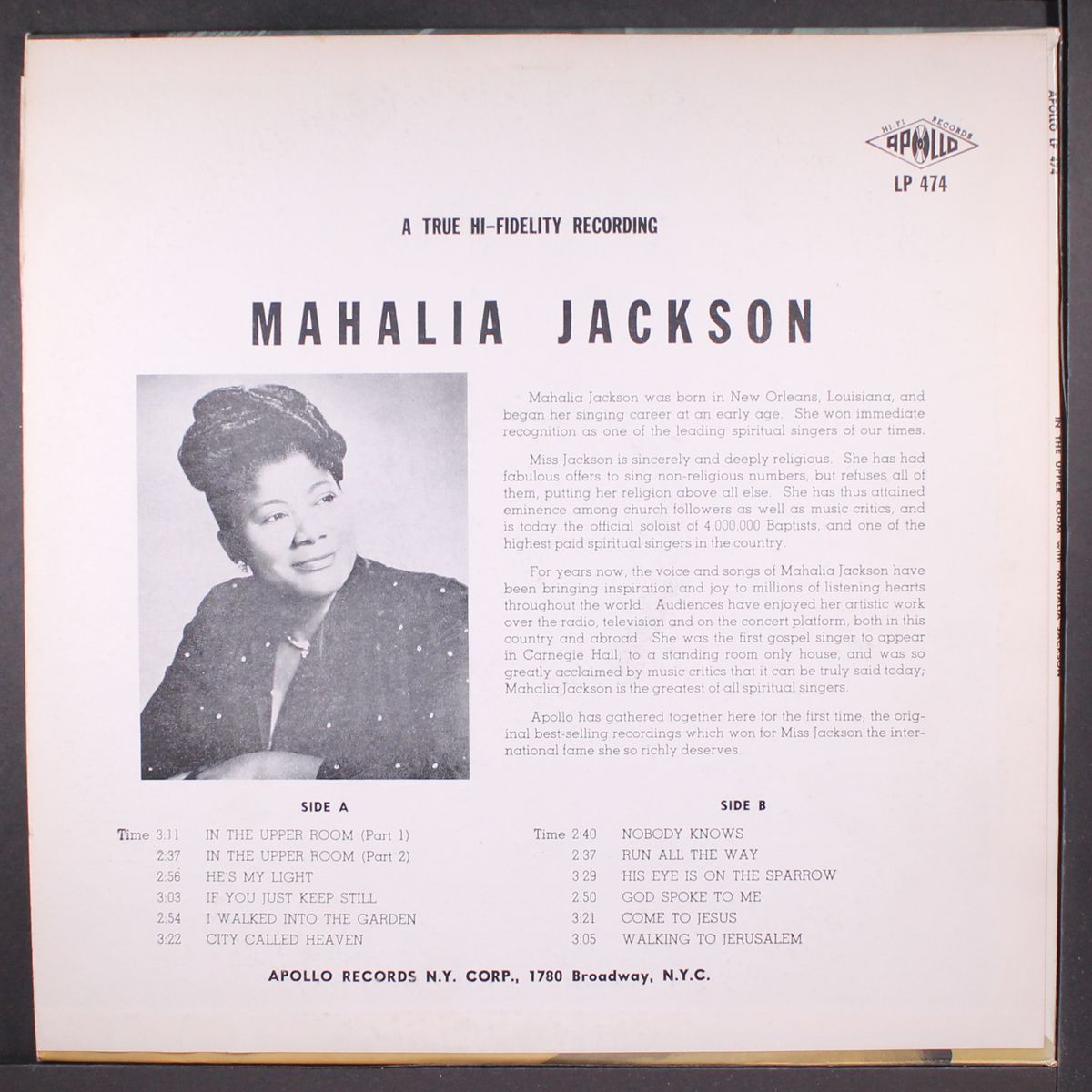 in the upper room by MAHALIA JACKSON