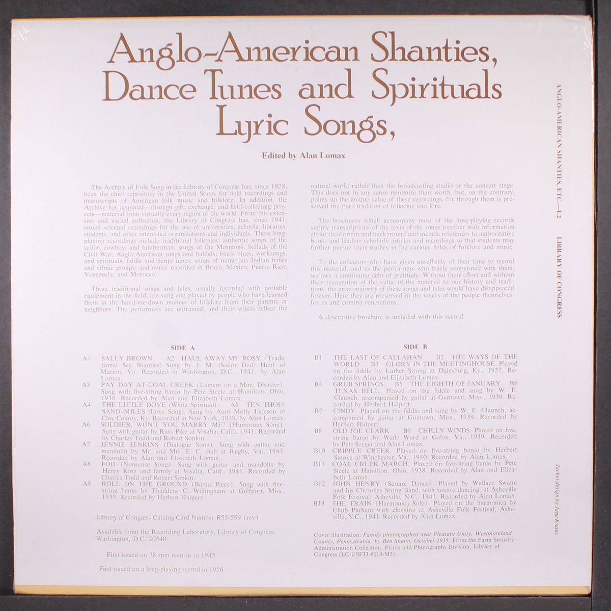 anglo-american shanties, lyric songs, dance tunes and spirituals by VARIOUS