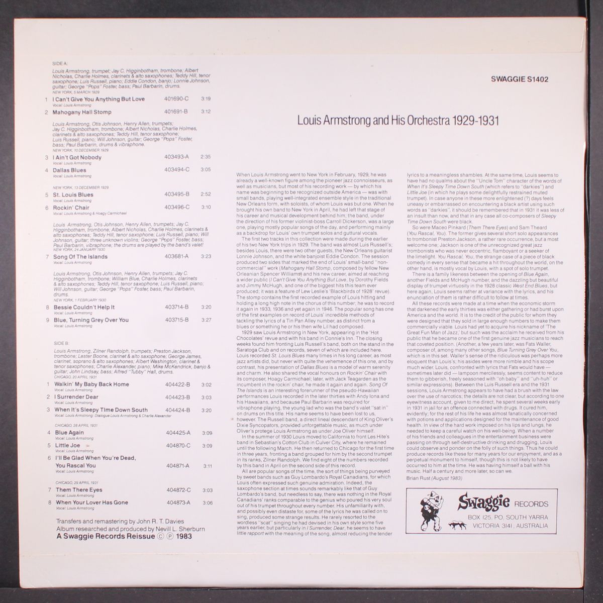 and his orchestra, 1929-1931 by LOUIS ARMSTRONG