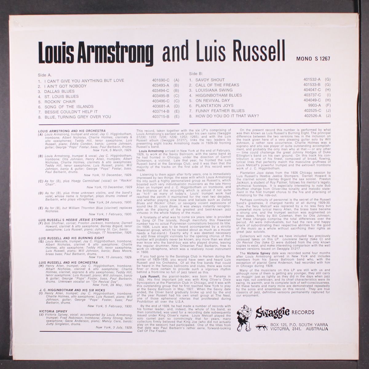and luis russell by LOUIS ARMSTRONG