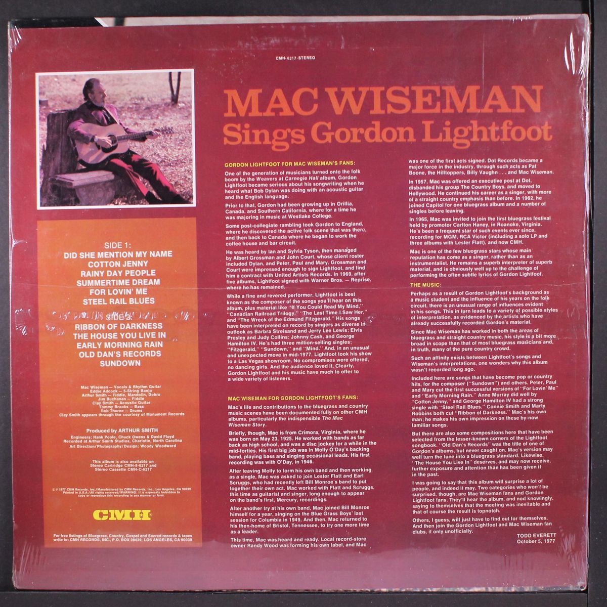sings gordon lightfoot by MAC WISEMAN