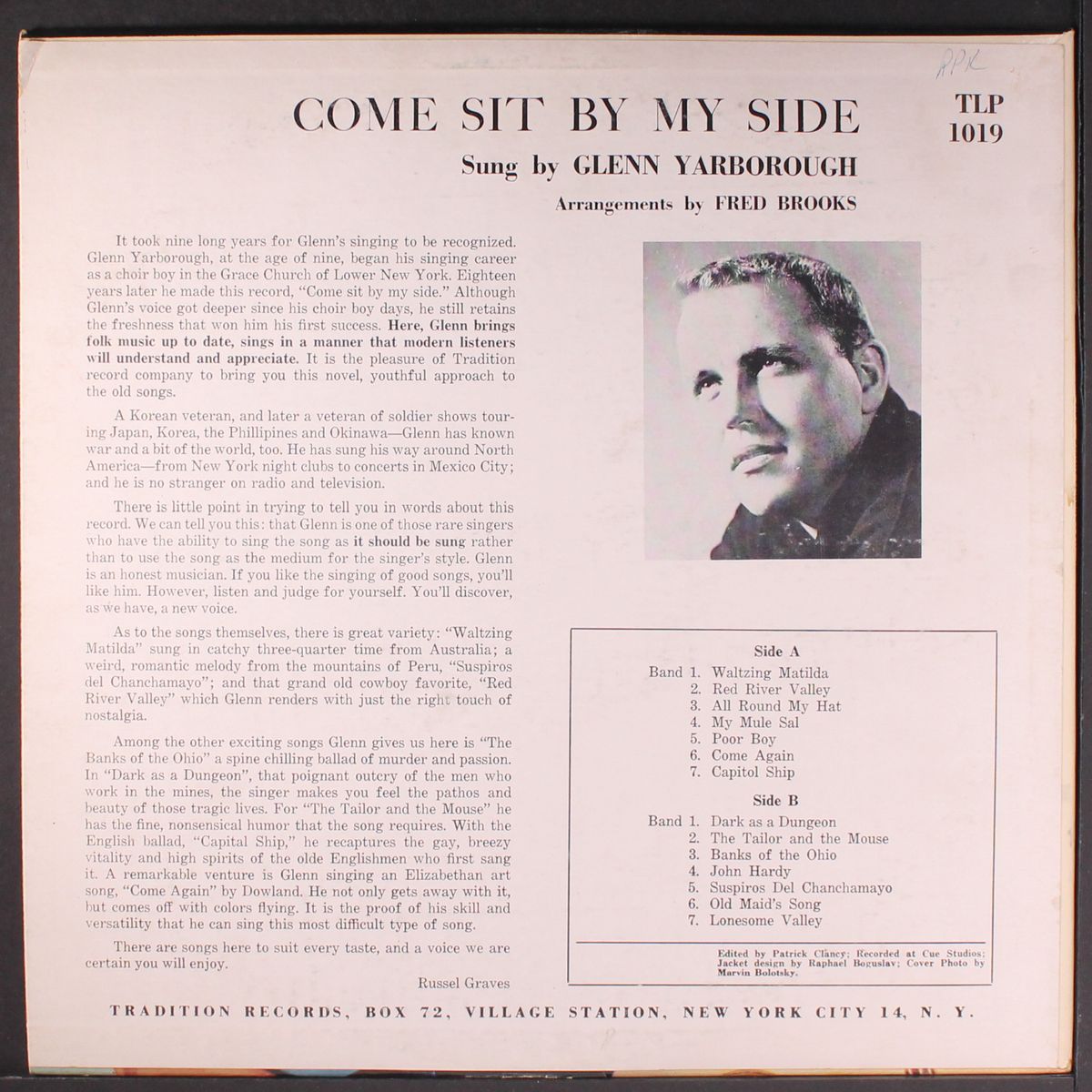 come and sit by my side by GLENN YARBROUGH