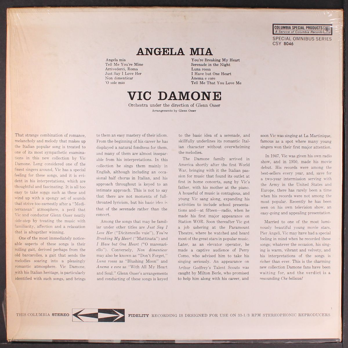 angela mia by VIC DAMONE
