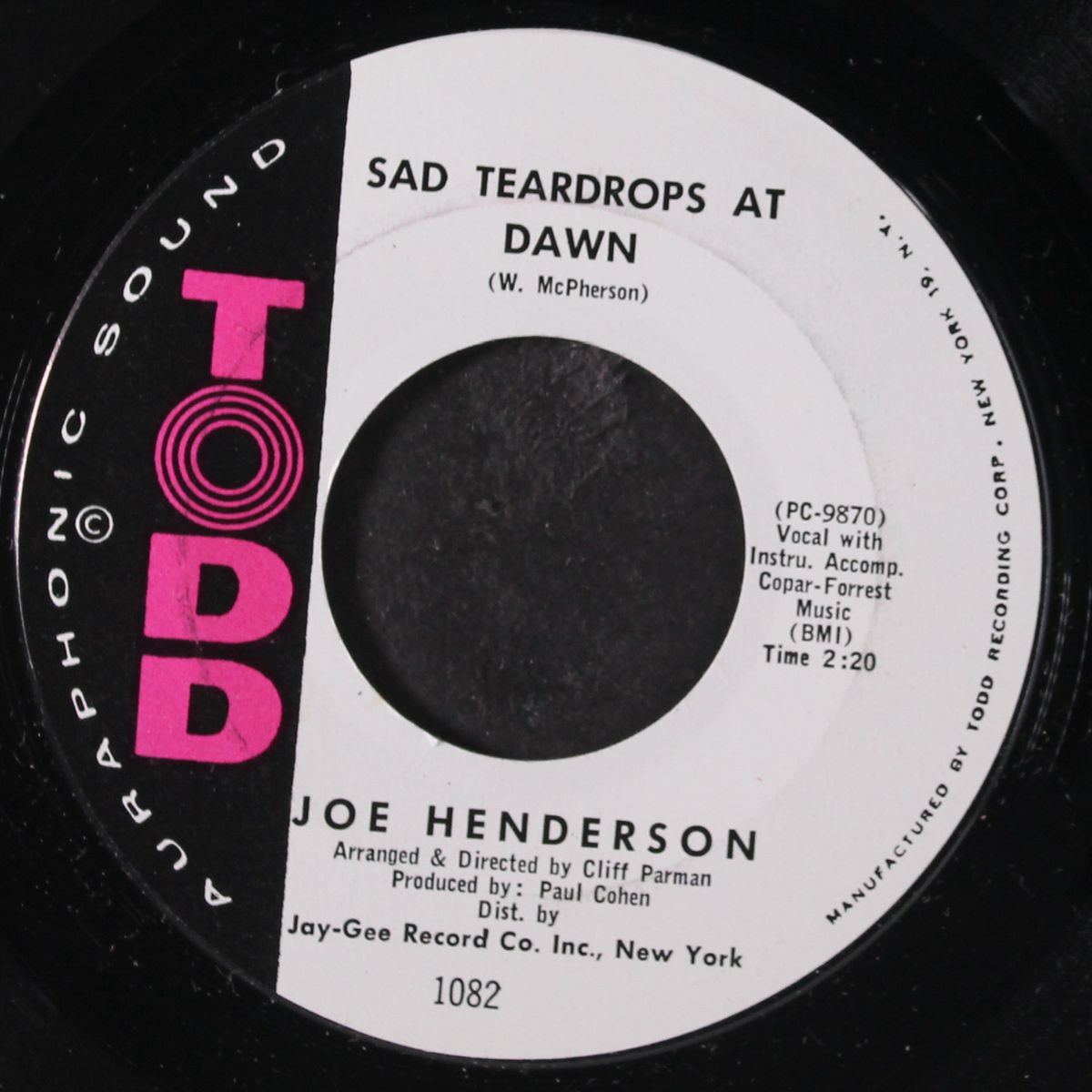sad teardrops at dawn / cause we're in love by JOE HENDERSON