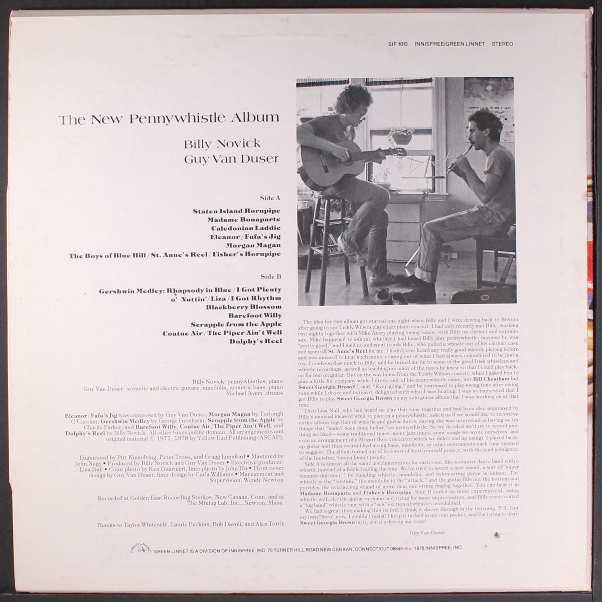 the new pennywhistle album by BILLY NOVICK & GUY VAN DUSER
