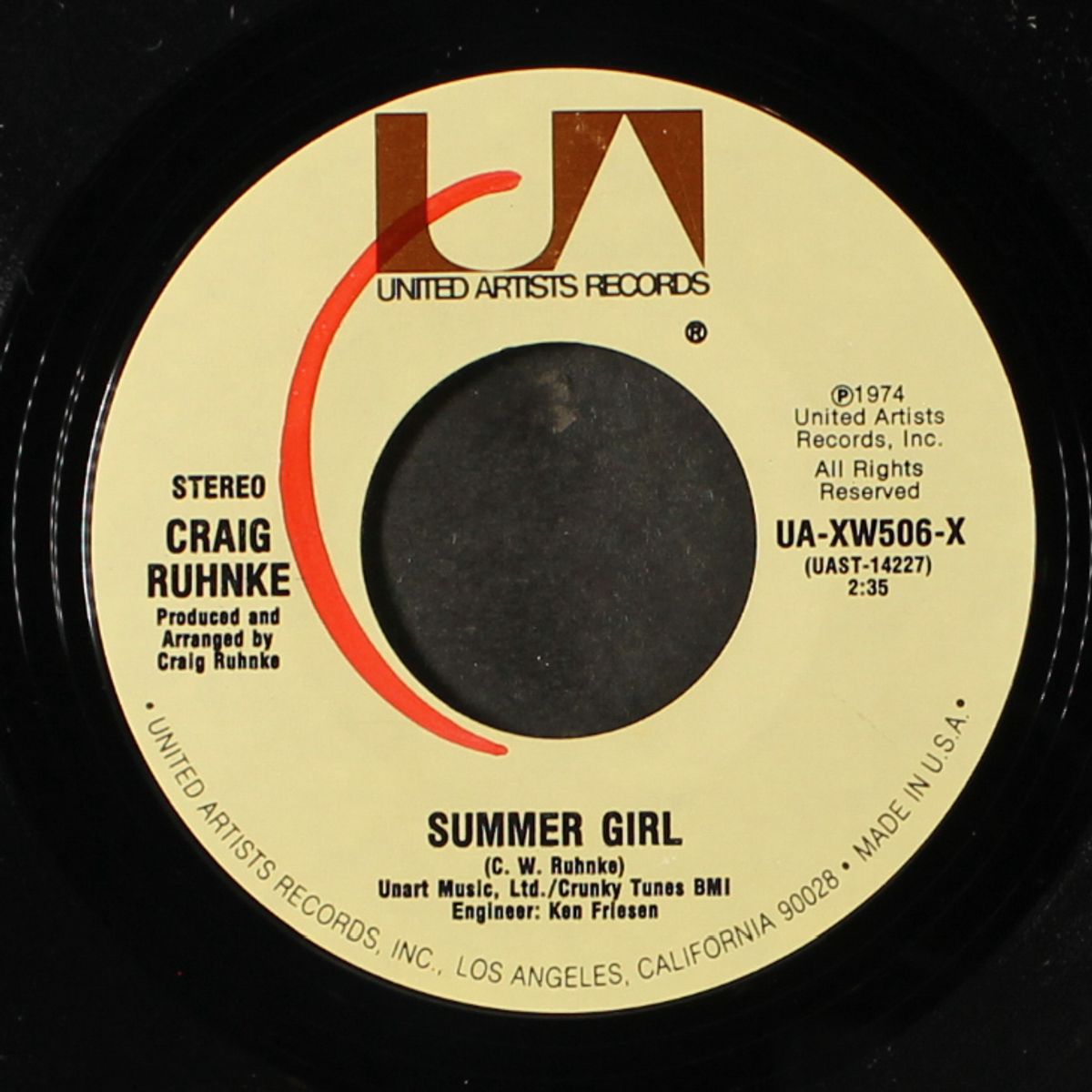 summer girl / turn the lights down low by CRAIG RUHNKE