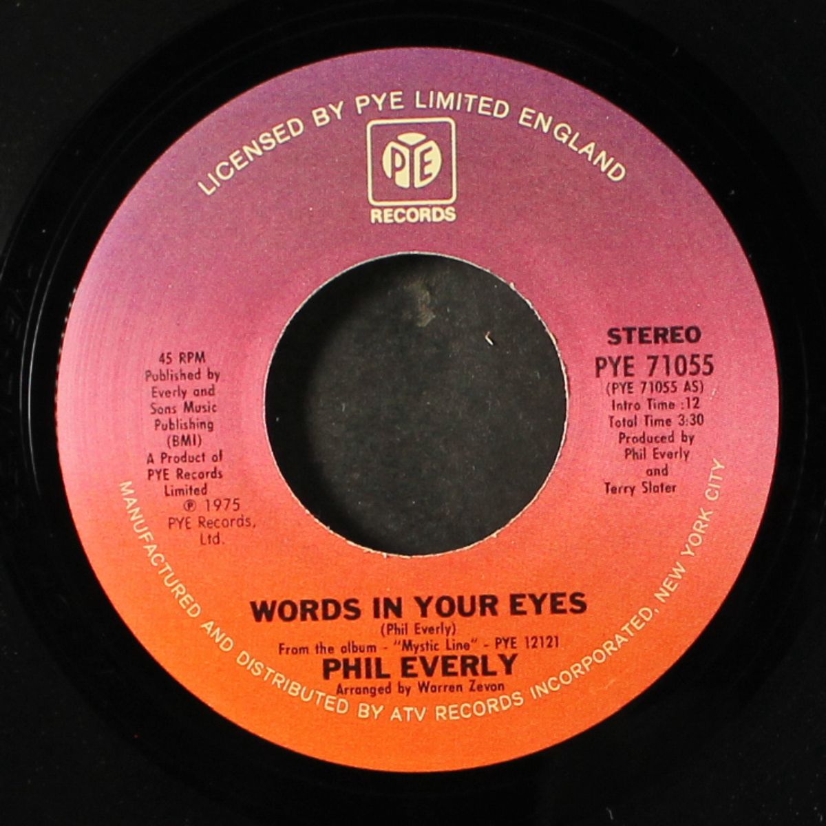 words in your eyes / back when the bands played in ragtime by PHIL EVERLY