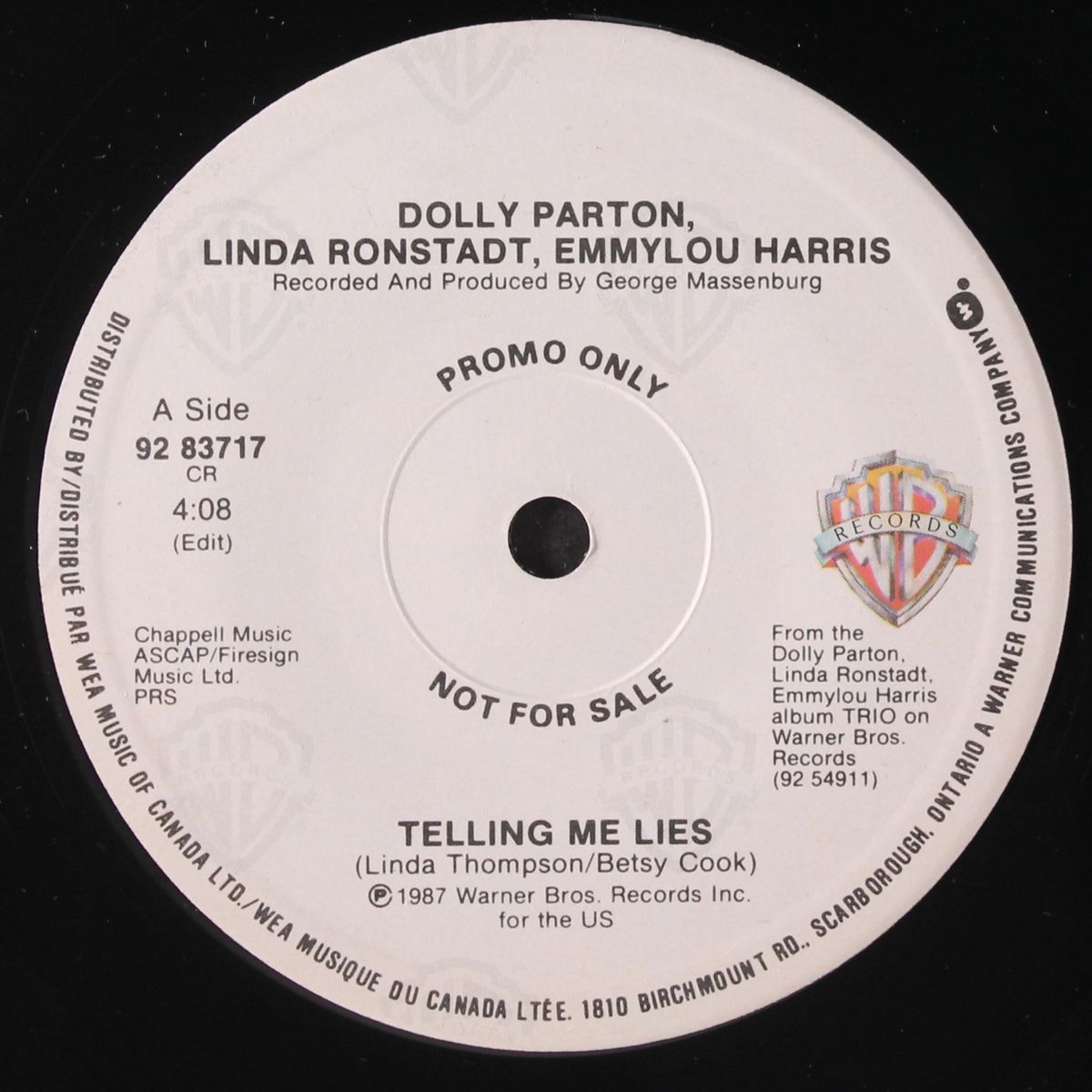telling me lies / rosewood casket by DOLLY PARTON / RONSTADT / HARRIS