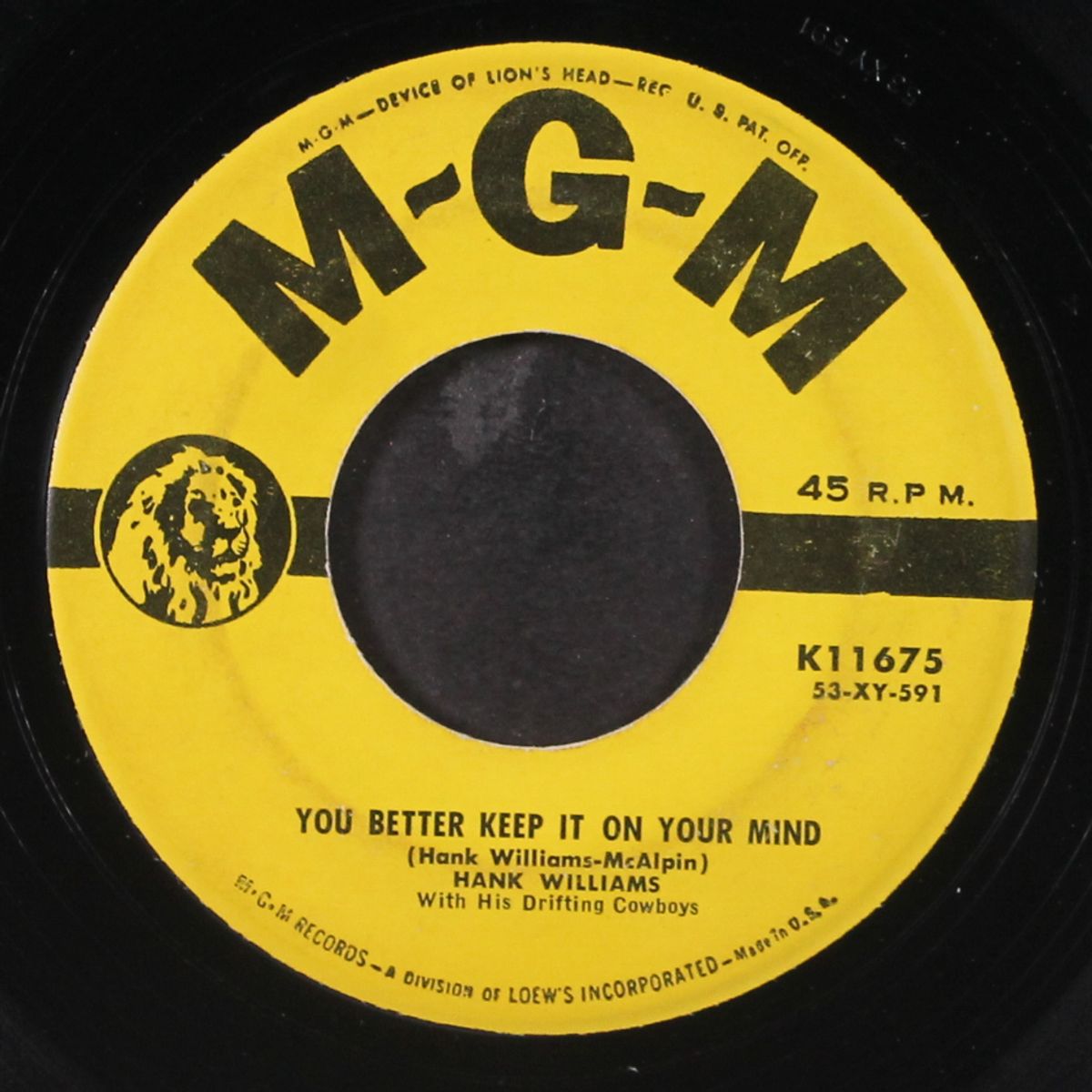 low down blues / you better keep it on your mind by HANK WILLIAMS