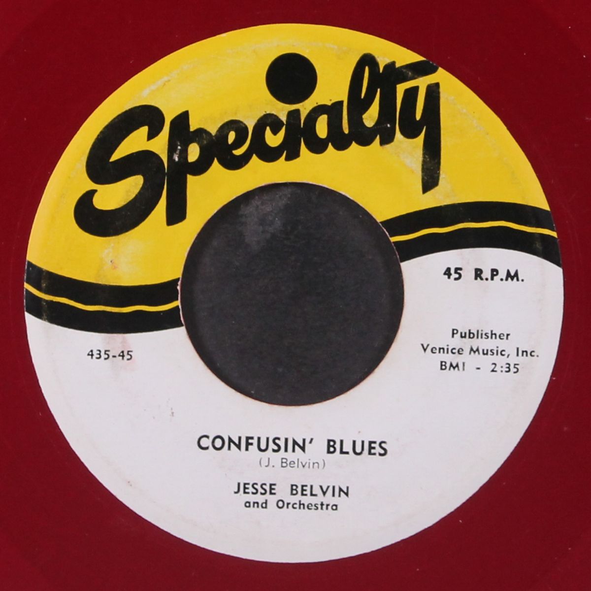 confusin' blues / baby, don't go by JESSE BELVIN