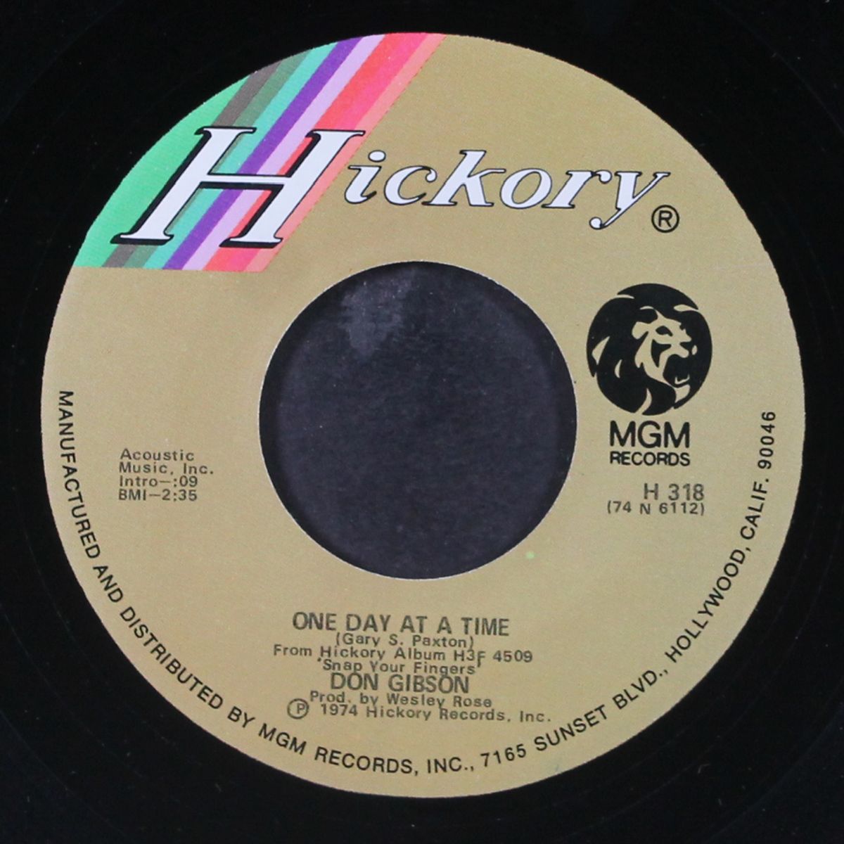 rainbow love / one day at a time by DON GIBSON