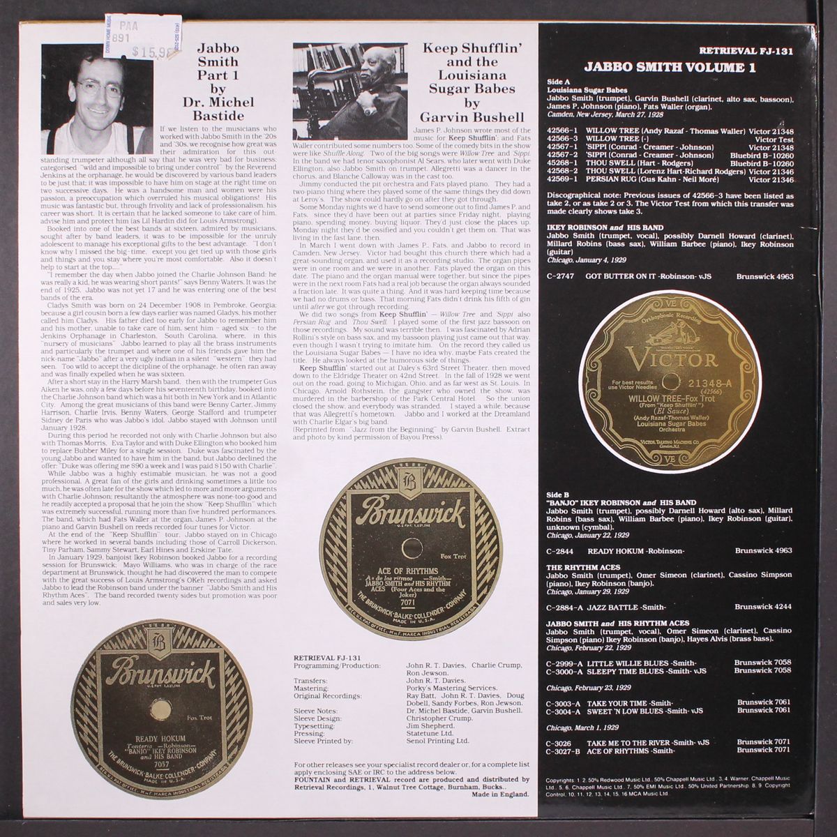 volume one 1928-1929 by JABBO SMITH