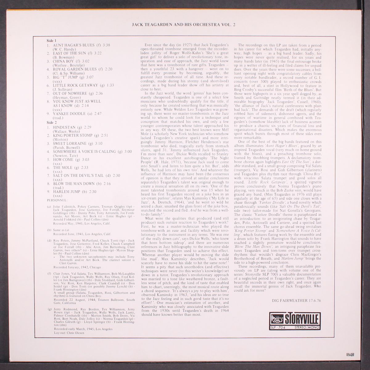 a standard library of jazz, vol. 2 by JACK TEAGARDEN