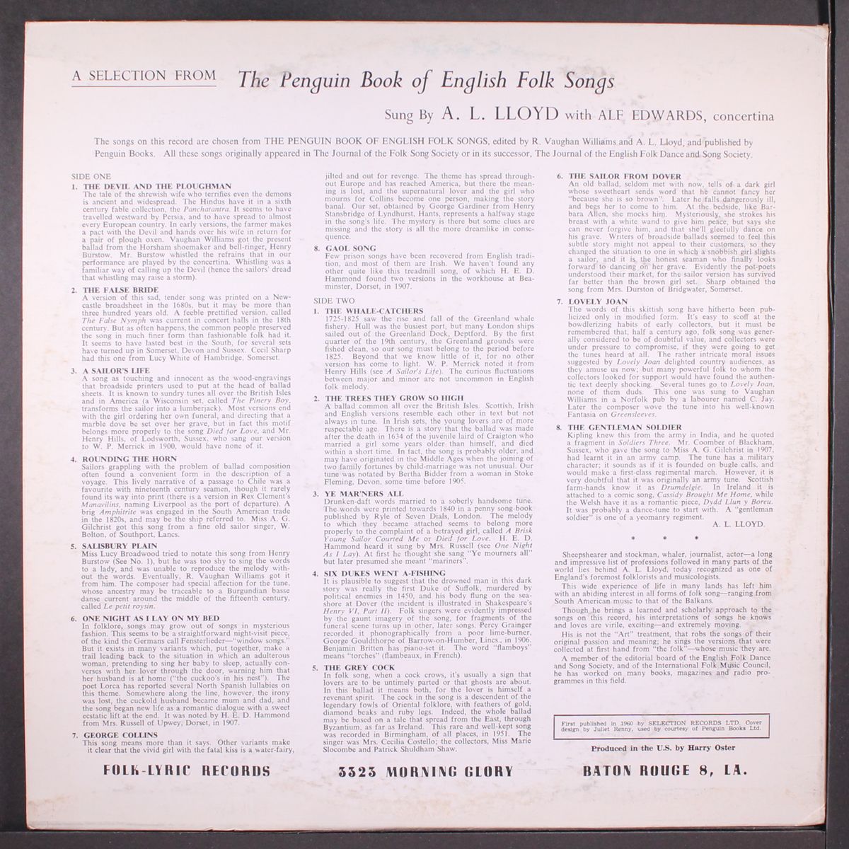 the penguin book of english folk songs by A.L. LLOYD