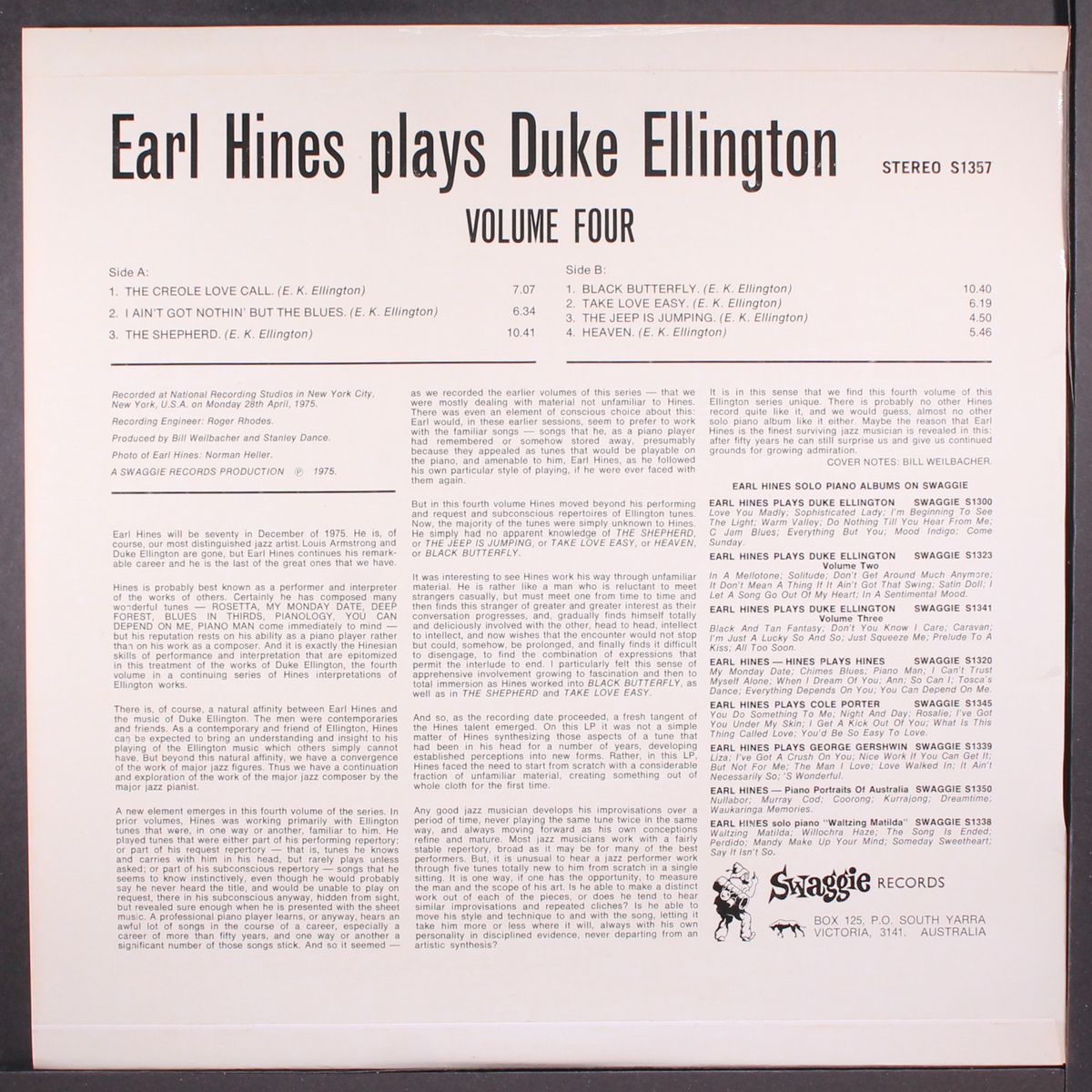 plays duke ellington, vol. 4 by EARL HINES