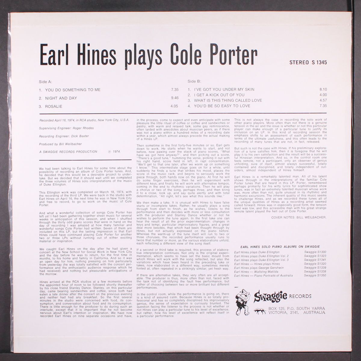 plays cole porter by EARL HINES