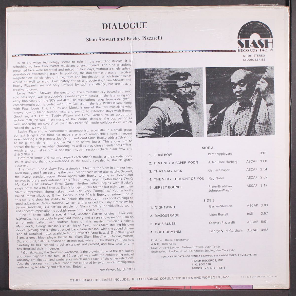 dialogue by SLAM STEWART & BUCKY PIZZARELLI