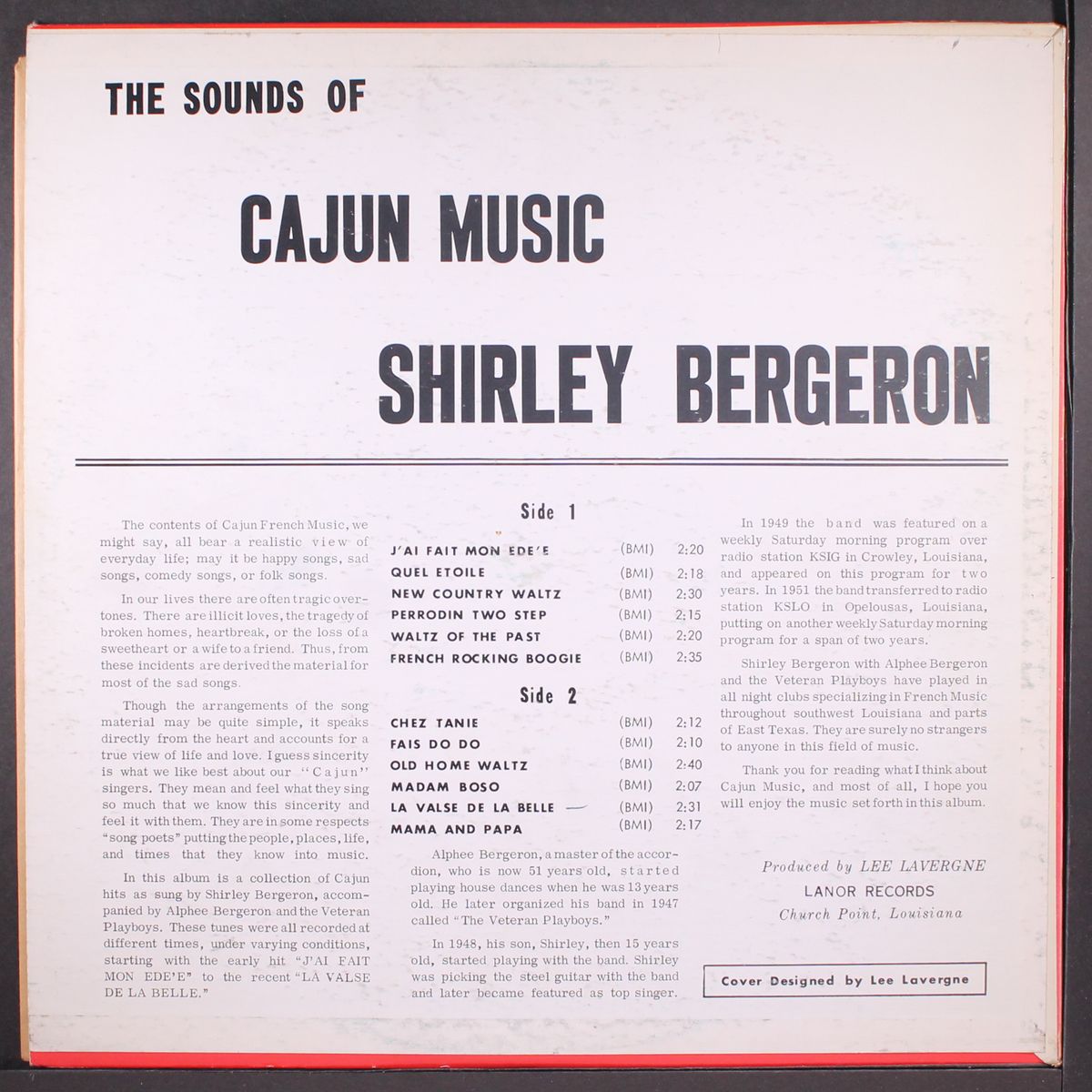 the sounds of cajun music by SHIRLEY BERGERON