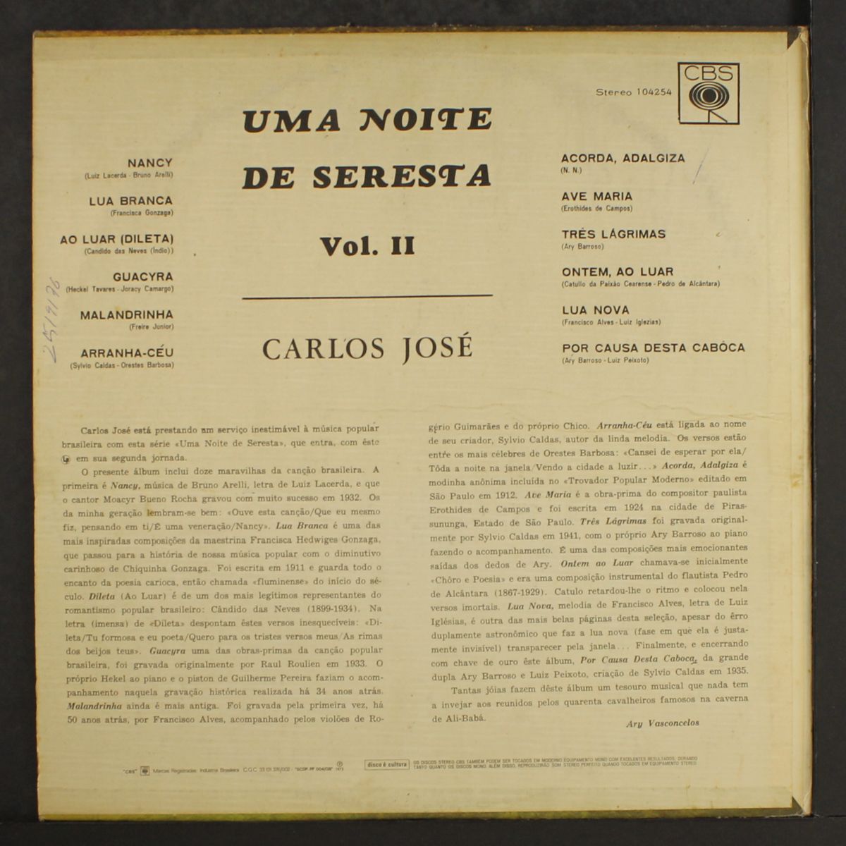 uma noite de seresta vol. 2 by CARLOS JOSE