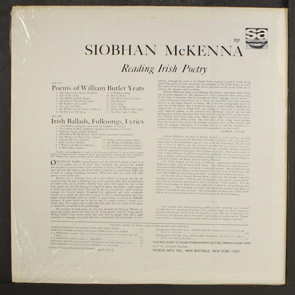 irish ballads, folksongs & lyrics by SIOBHAN MCKENNA