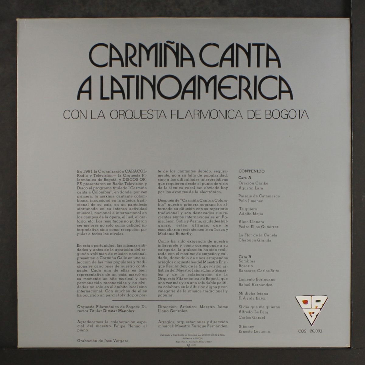carmina canta a latino america by CARMINA GALLO