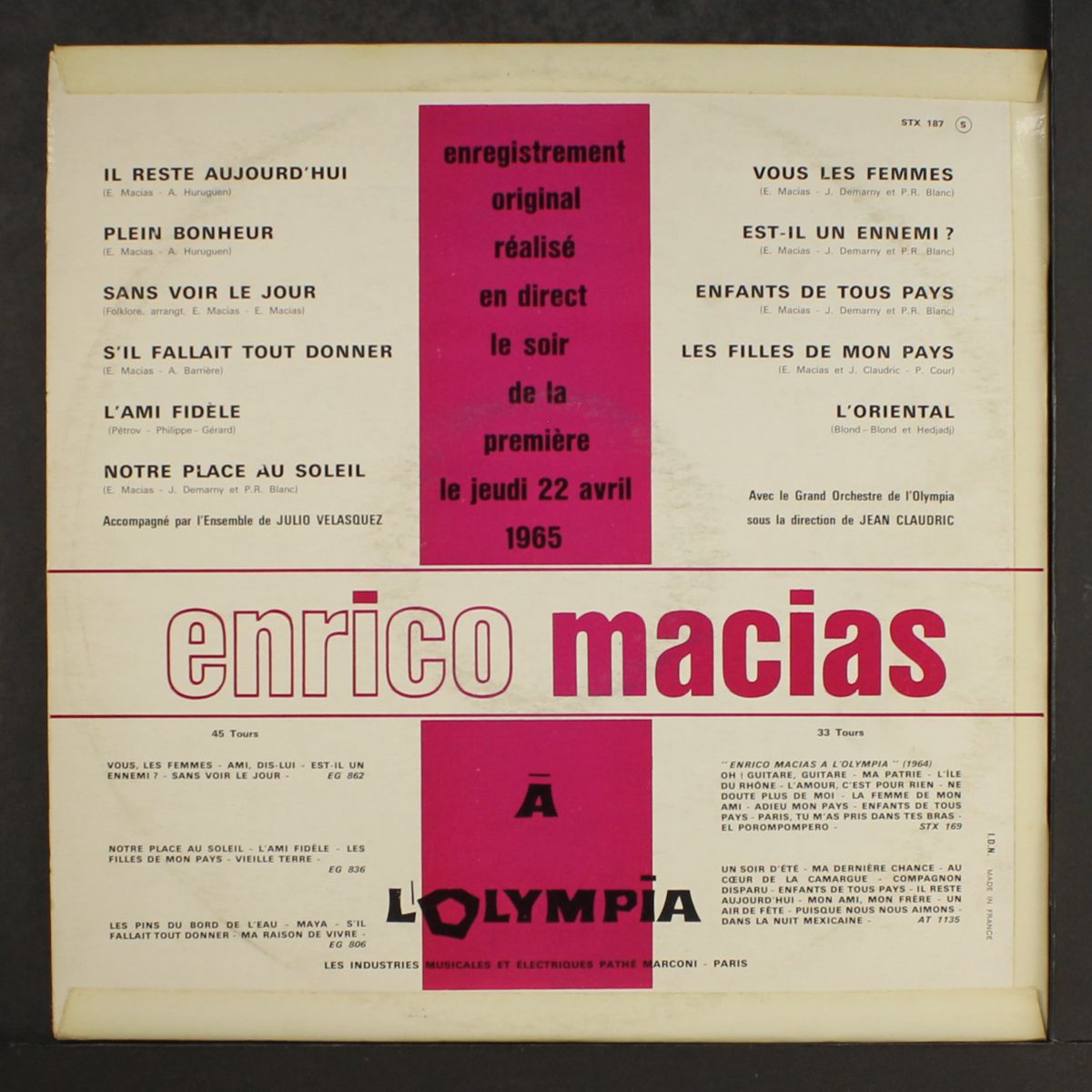 a l'olympia by ENRICO MACIAS