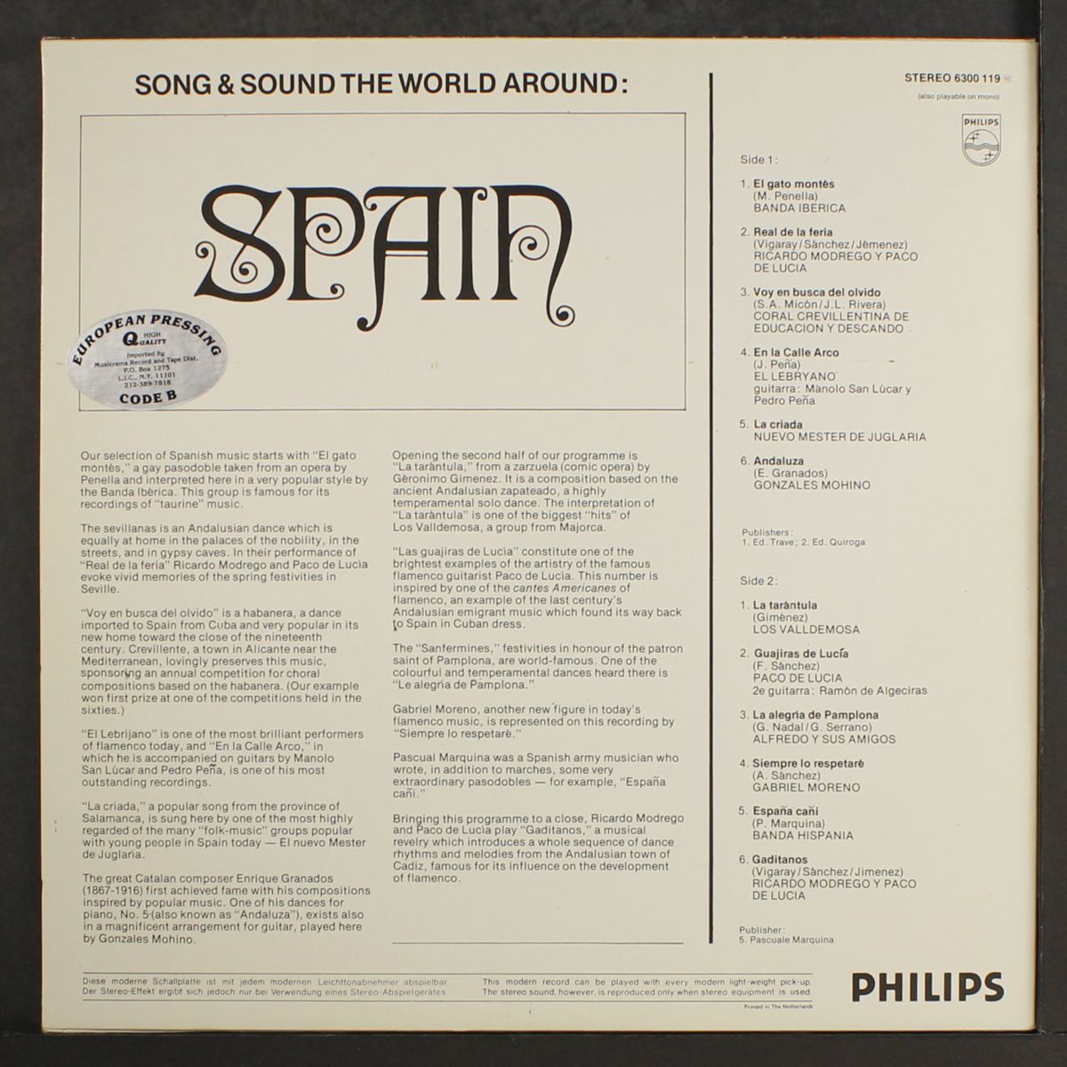 song & sound the world around: spain by VARIOUS