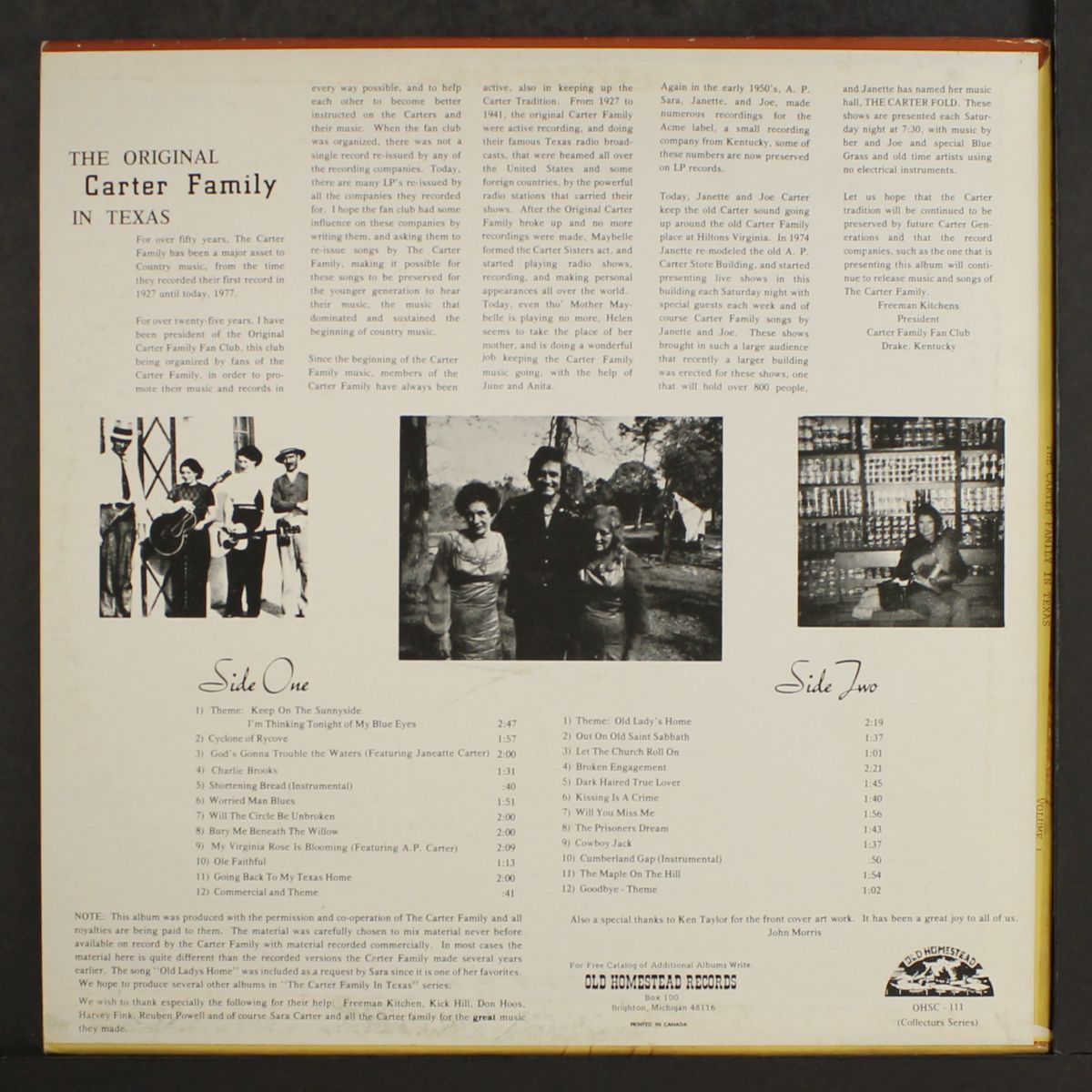 the original carter family in texas by CARTER FAMILY