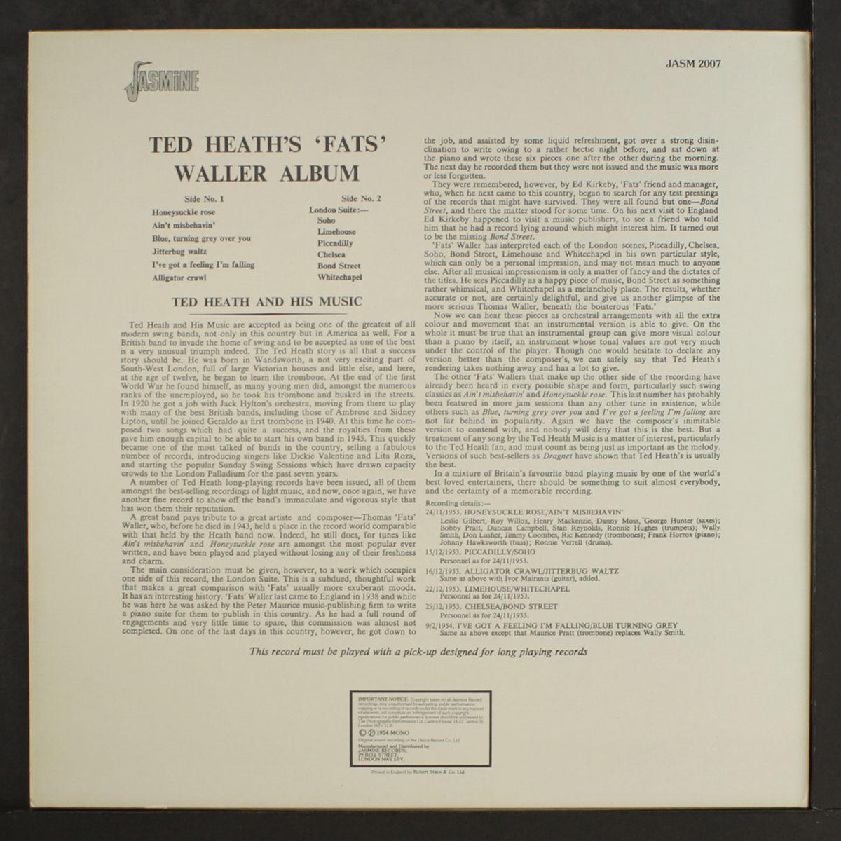 fats waller album by TED HEATH