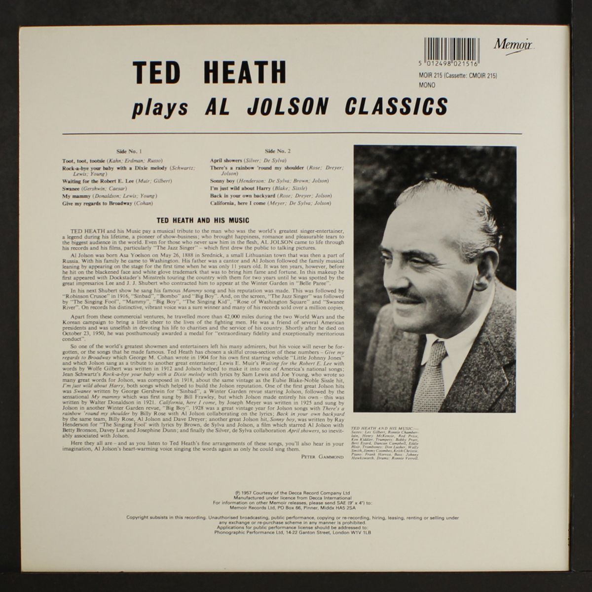 plays al jolson classics by TED HEATH