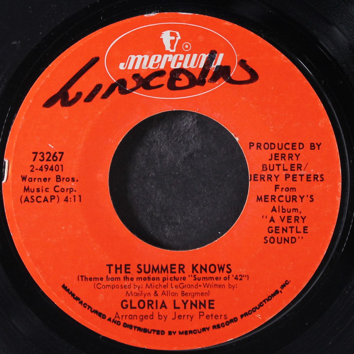 never my love / the summer knows by GLORIA LYNNE