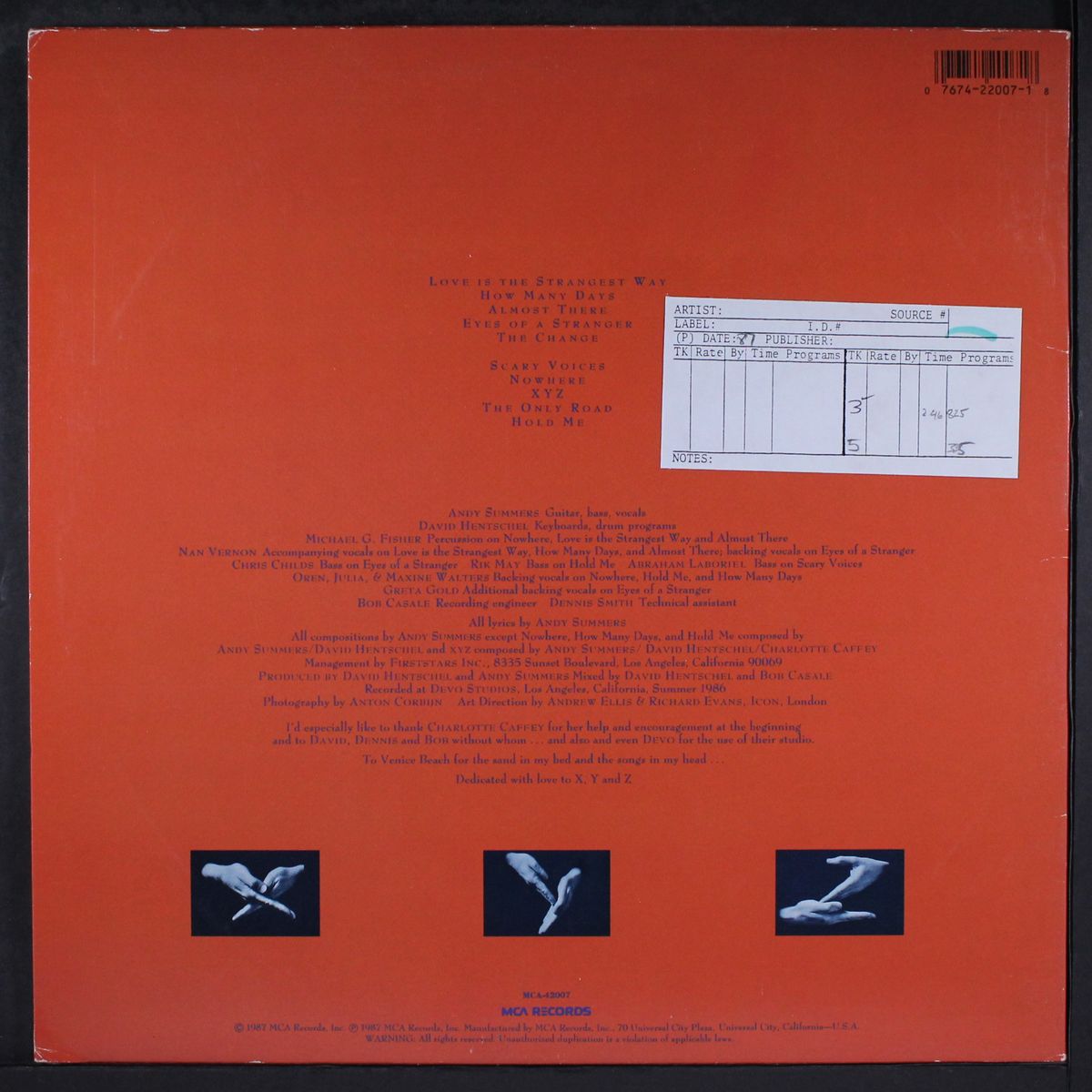 xyz by ANDY SUMMERS