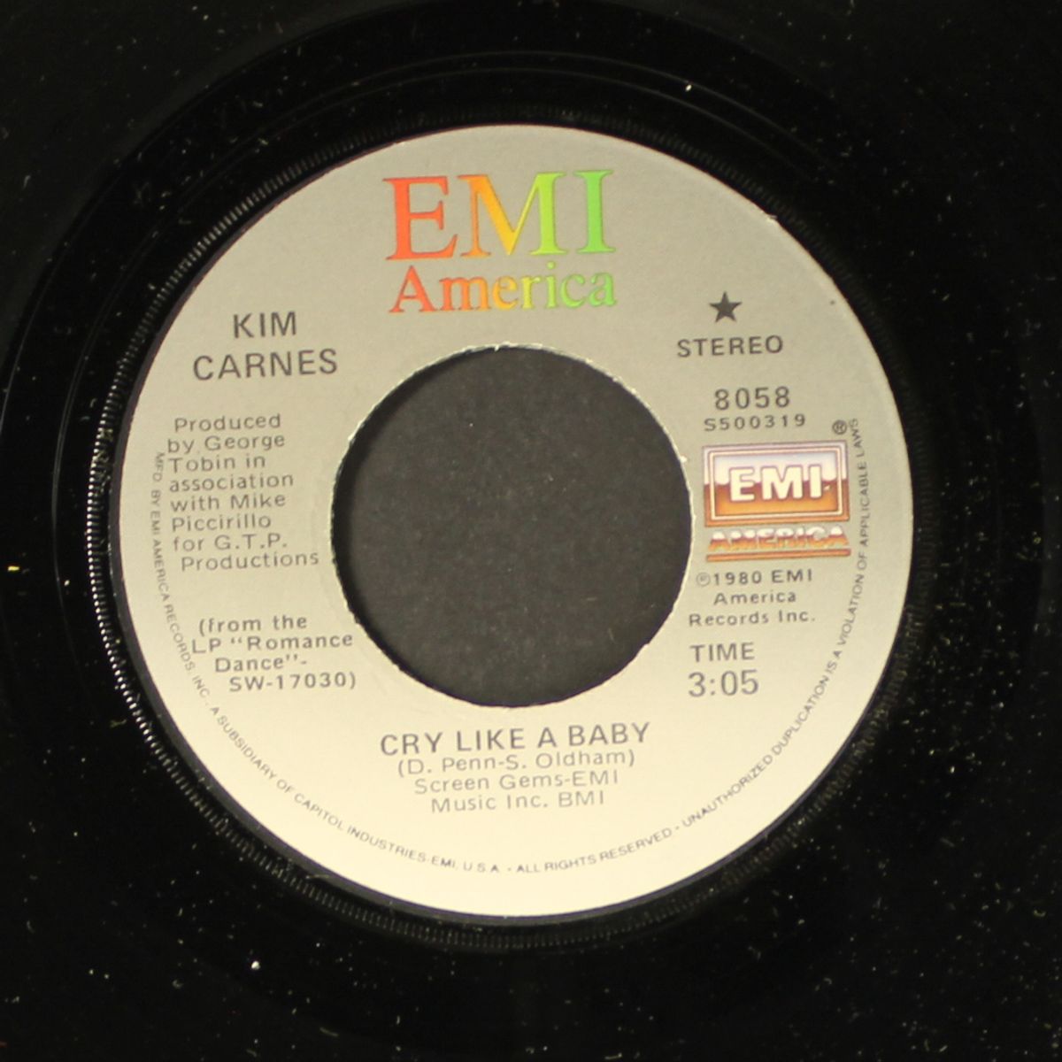 cry like a baby / in the chill of the night by KIM CARNES
