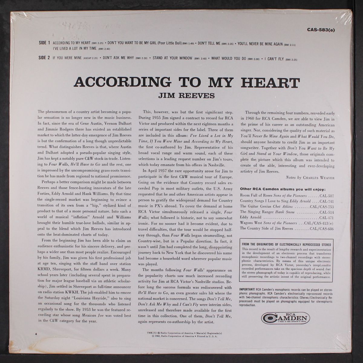 according to my heart by JIM REEVES