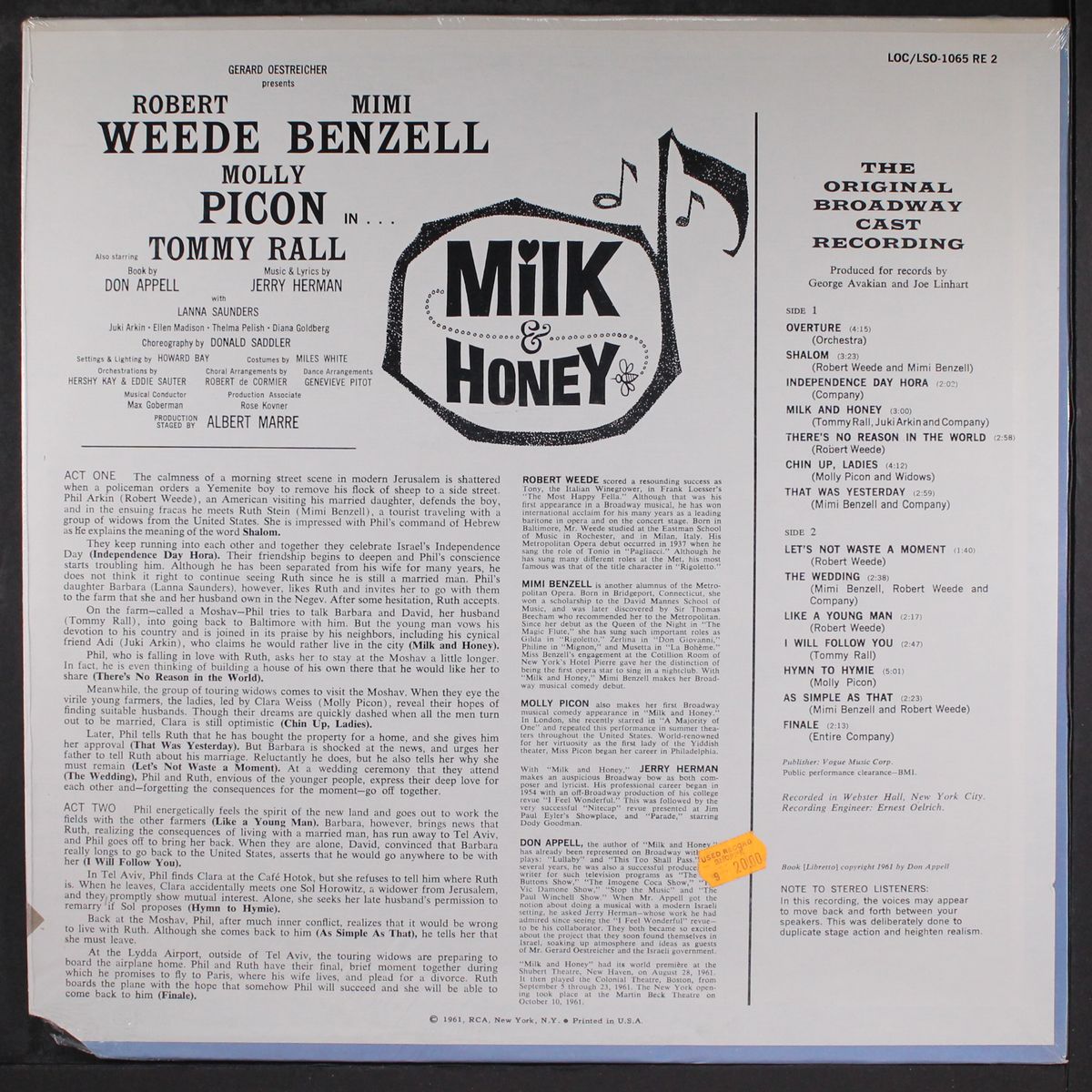 milk and honey by ORIGINAL CAST