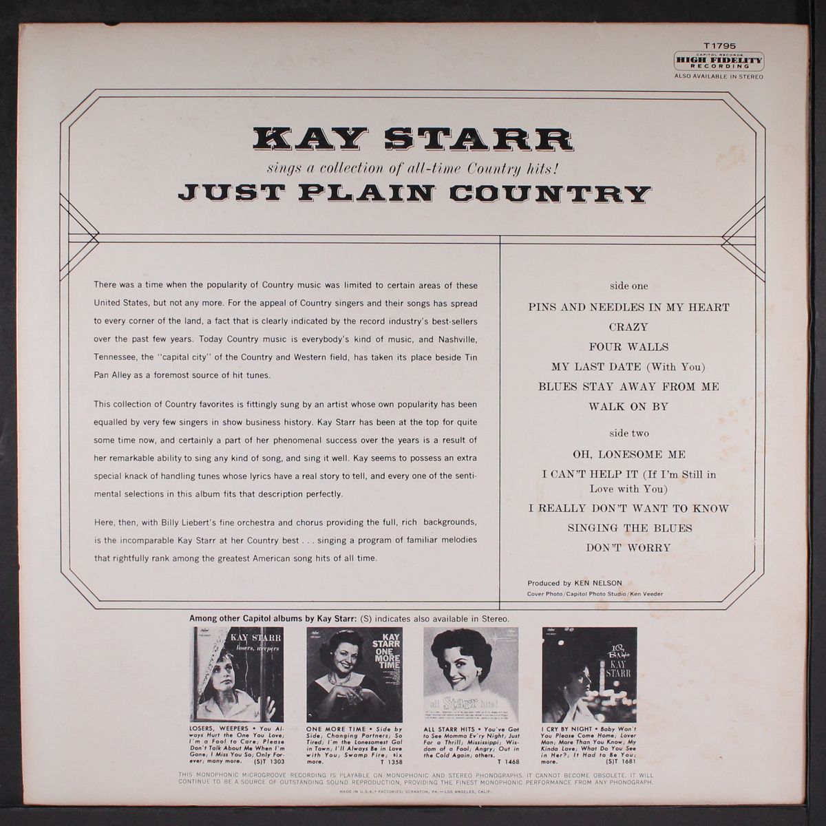 just plain country by KAY STARR