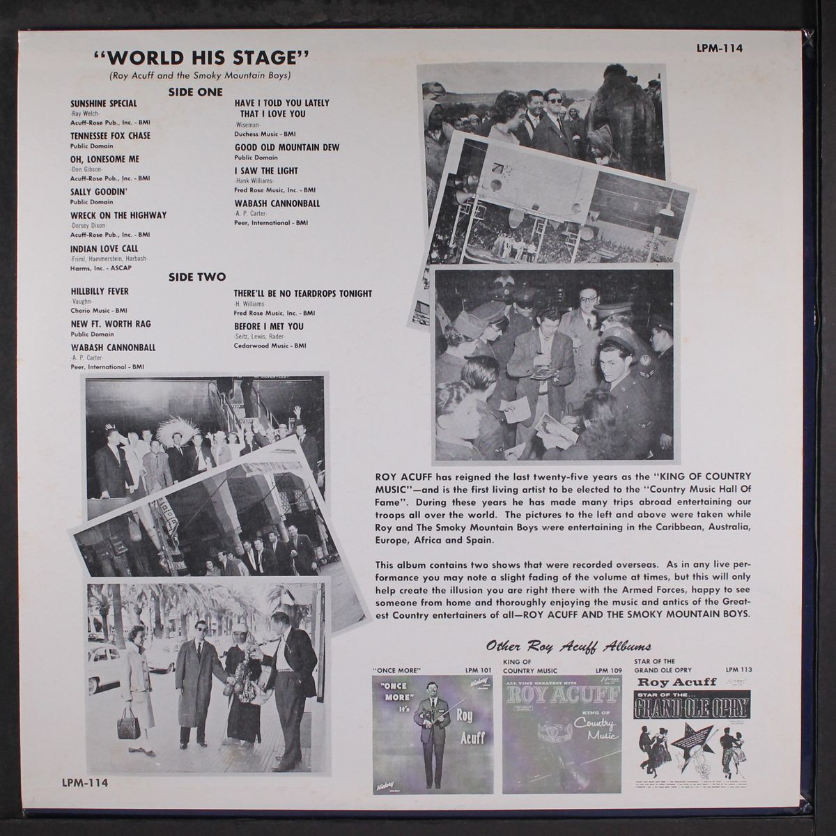 the world is his stage by ROY ACUFF