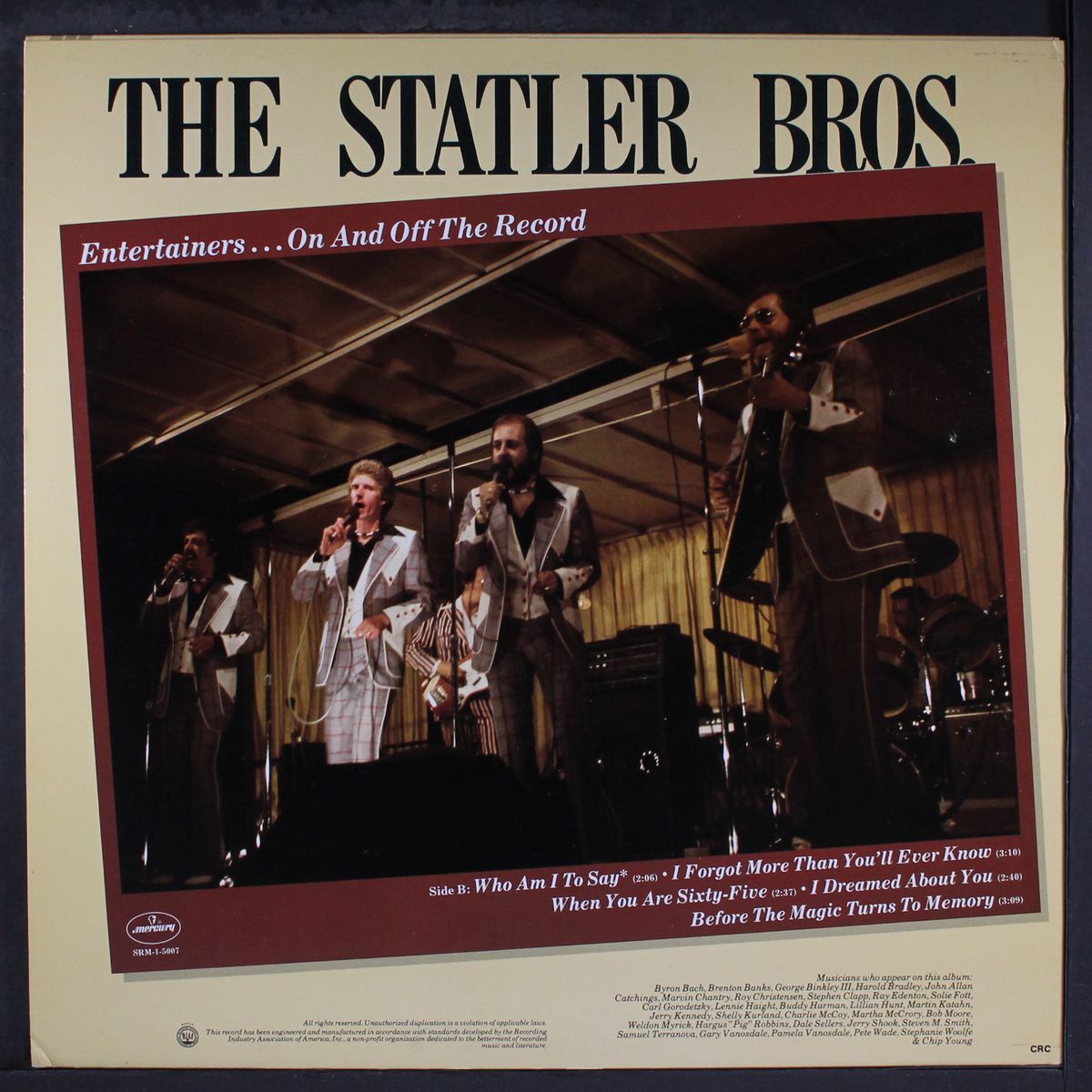 entertainers...on and off the record by STATLER BROTHERS