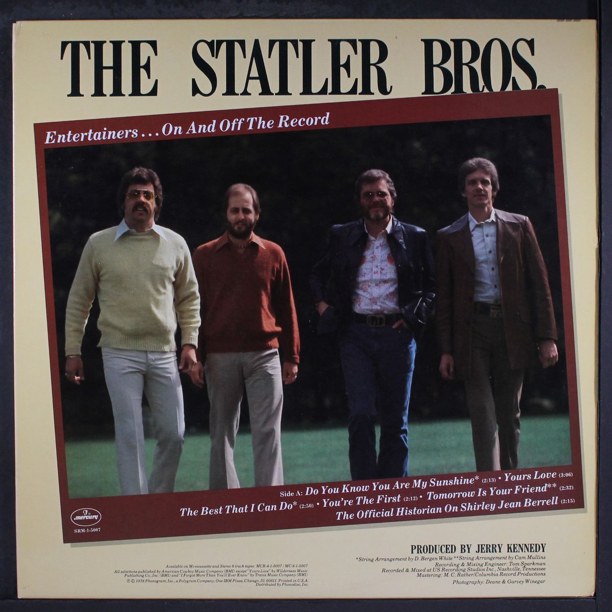 entertainers...on and off the record by STATLER BROTHERS