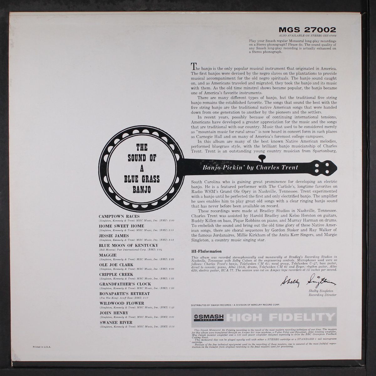 the sound of a bluegrass banjo by CHARLES TRENT