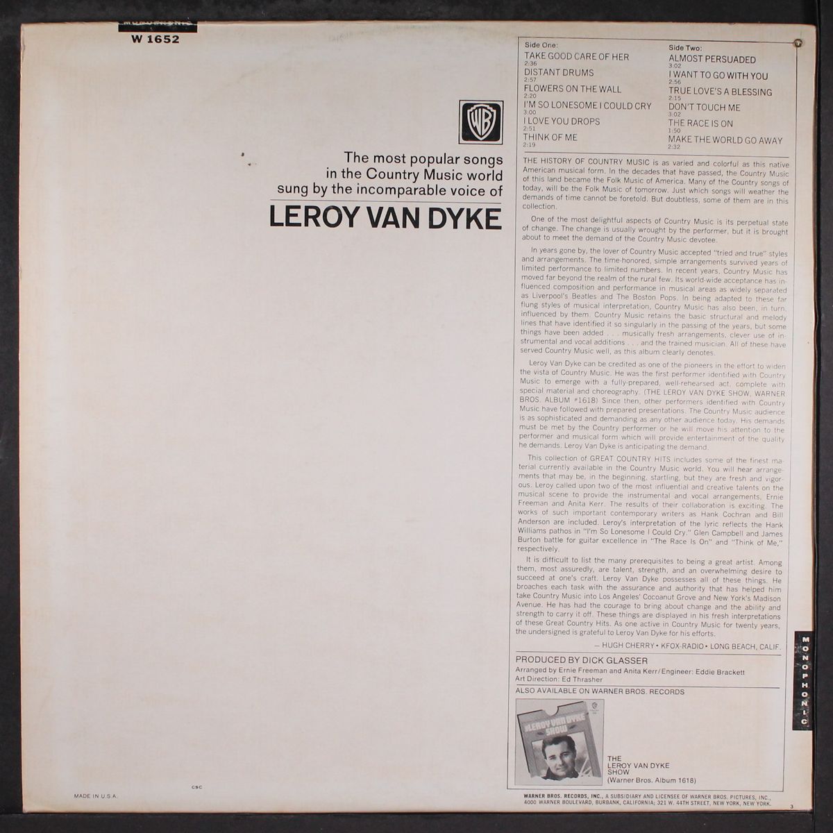 country hits by LEROY VAN DYKE