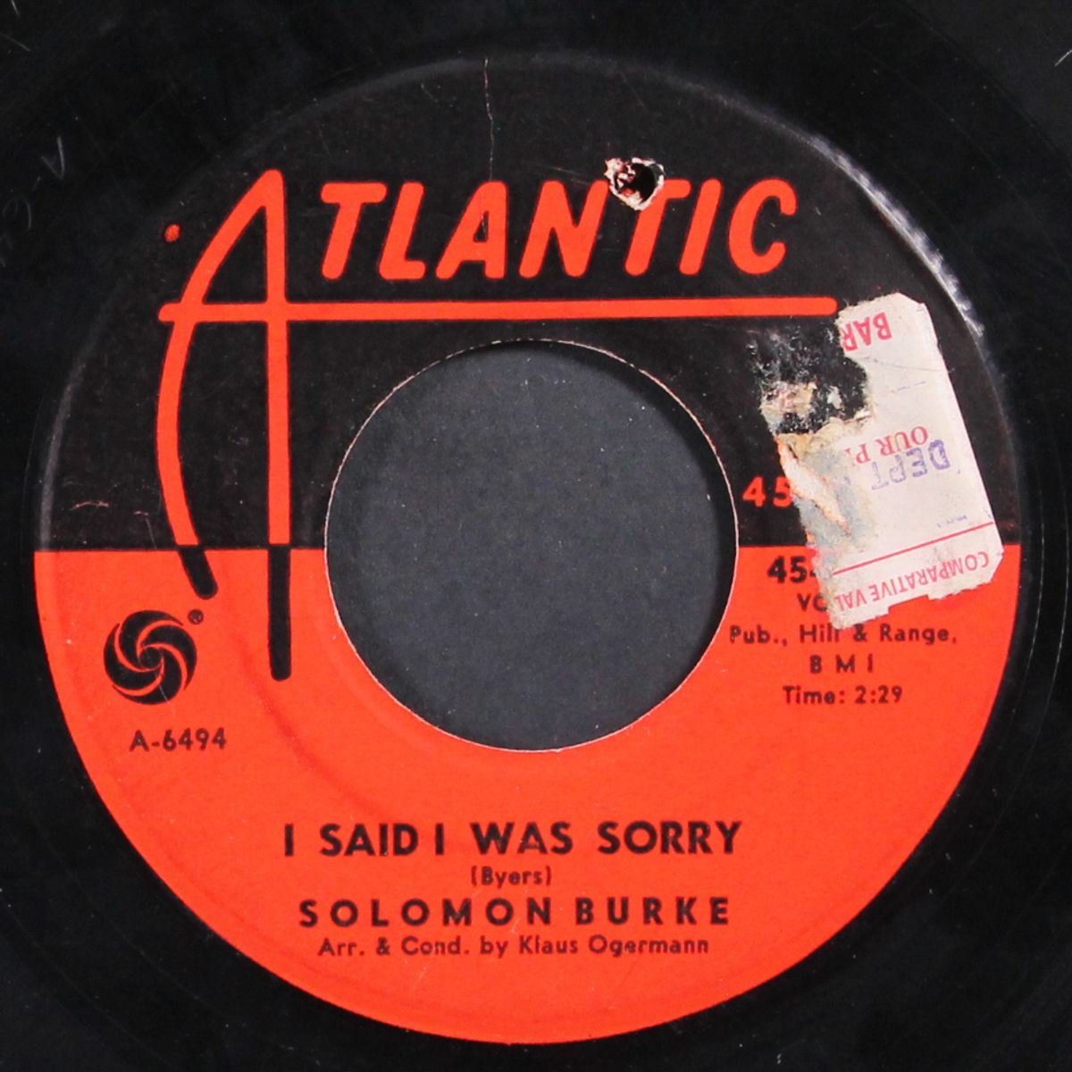 go on back to him / i said i was sorry by SOLOMON BURKE