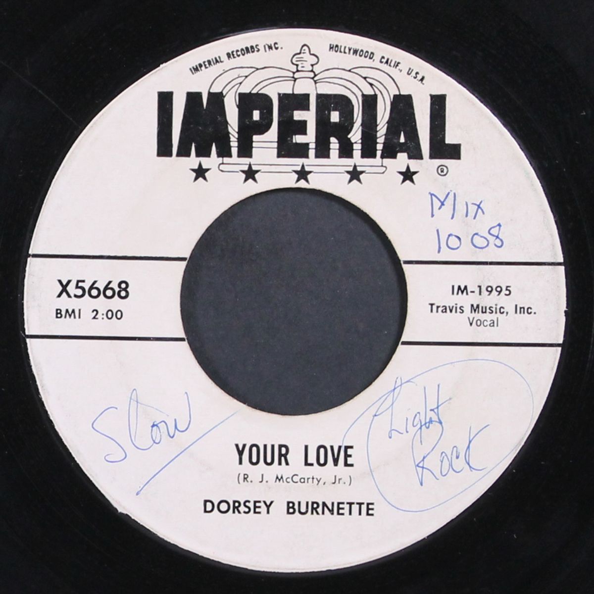 your love / way in the middle of the night by DORSEY BURNETTE