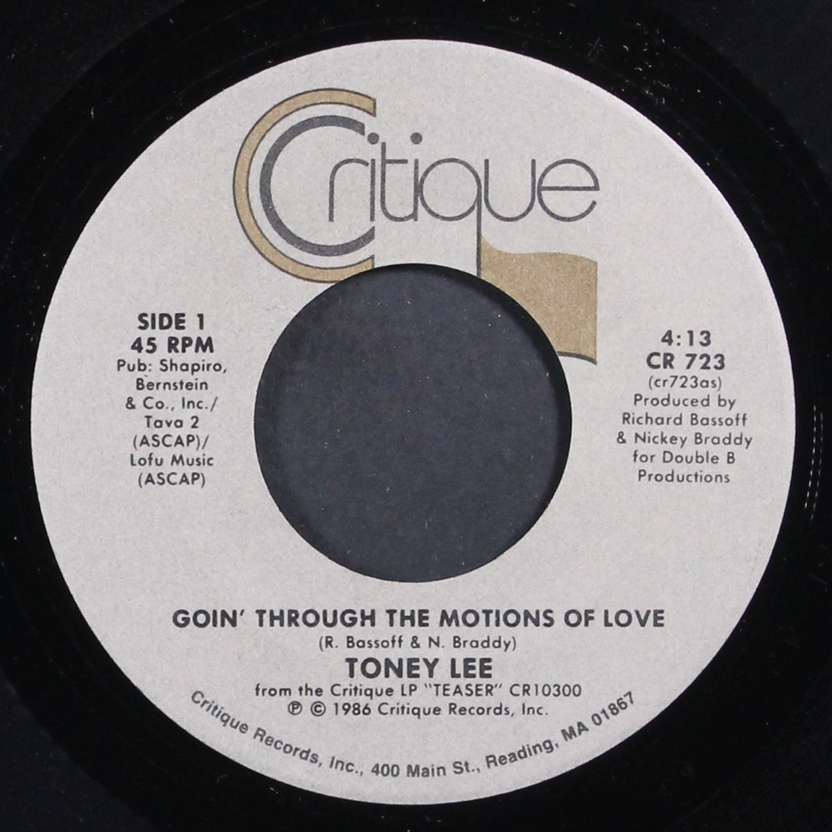 goin' through the motions of love / grand larceny by TONEY LEE
