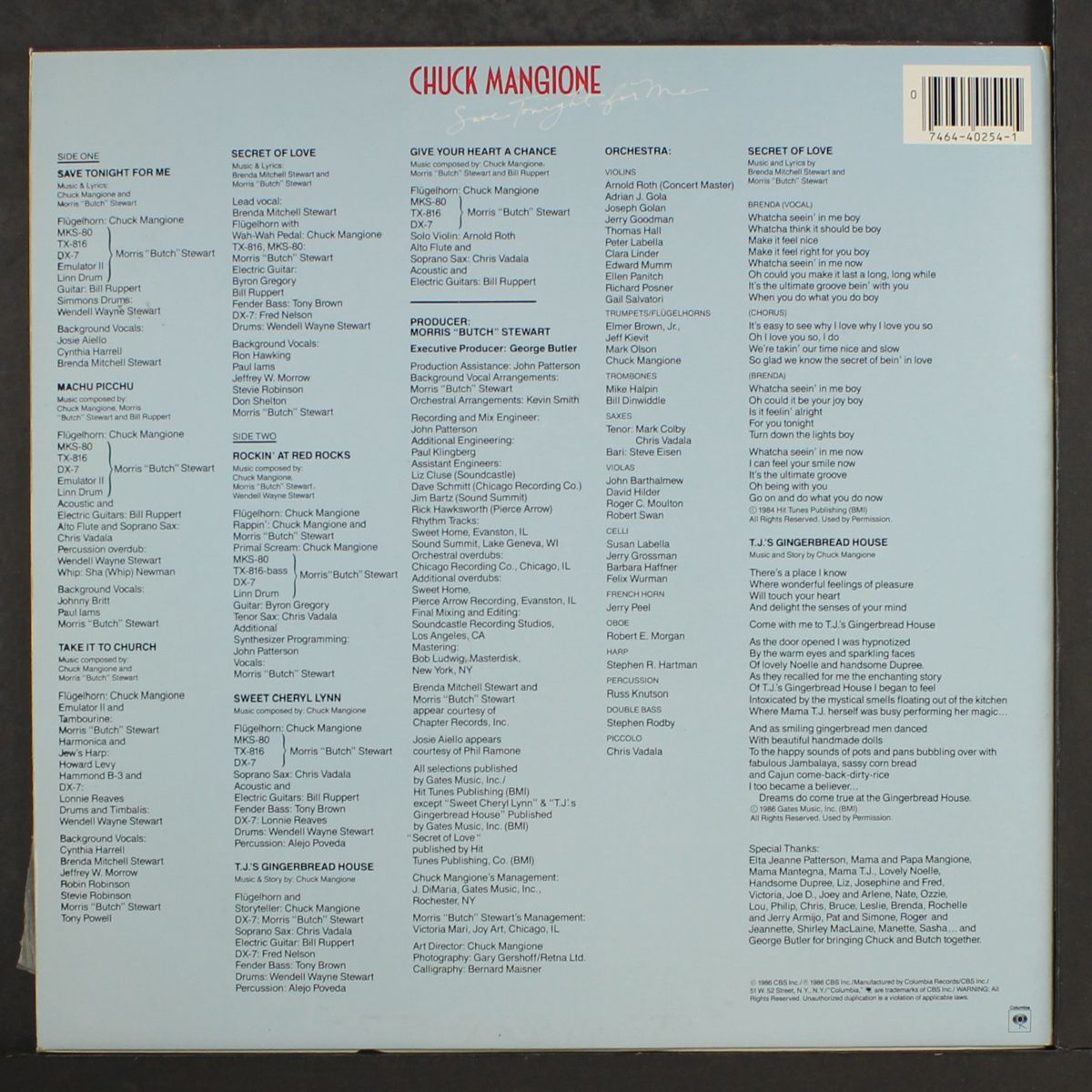 save tonight for me by CHUCK MANGIONE