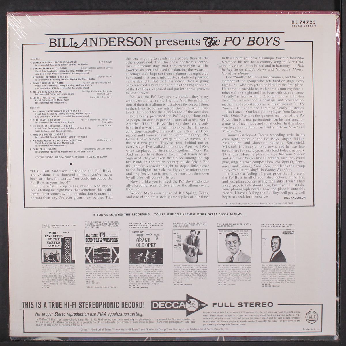 bill anderson presents by PO' BOYS