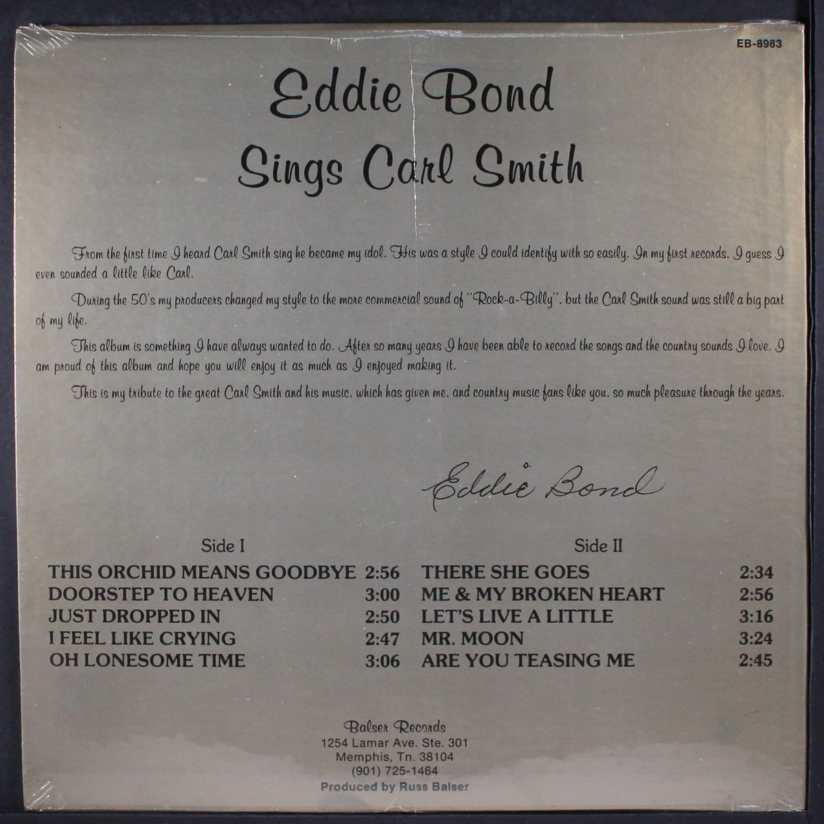 sings carl smith by EDDIE BOND