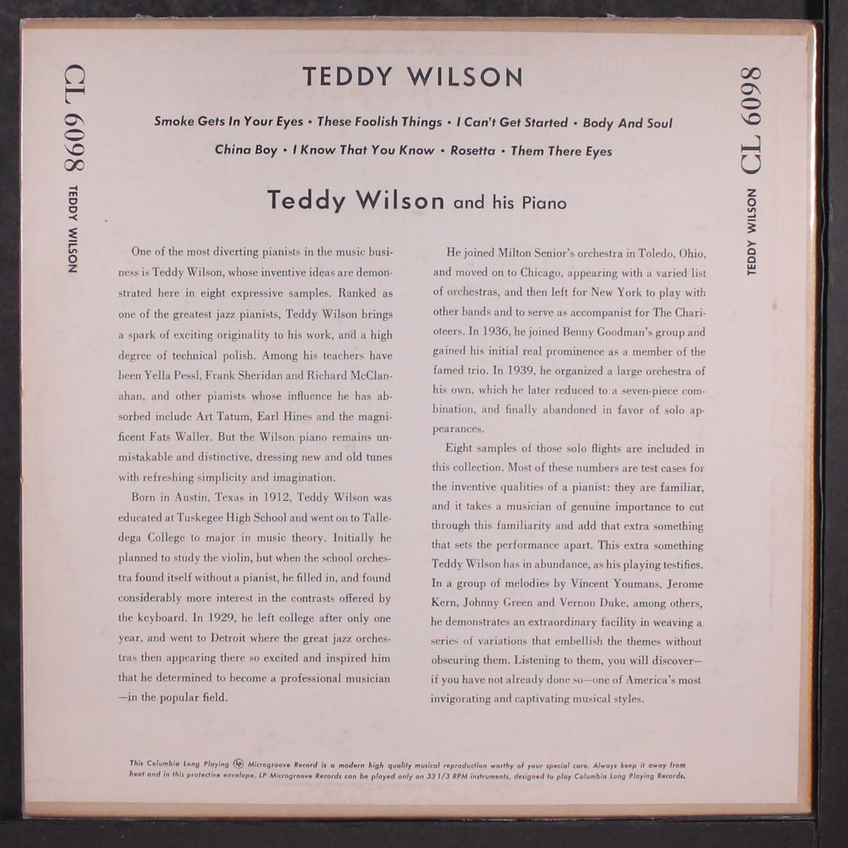 and his piano by TEDDY WILSON
