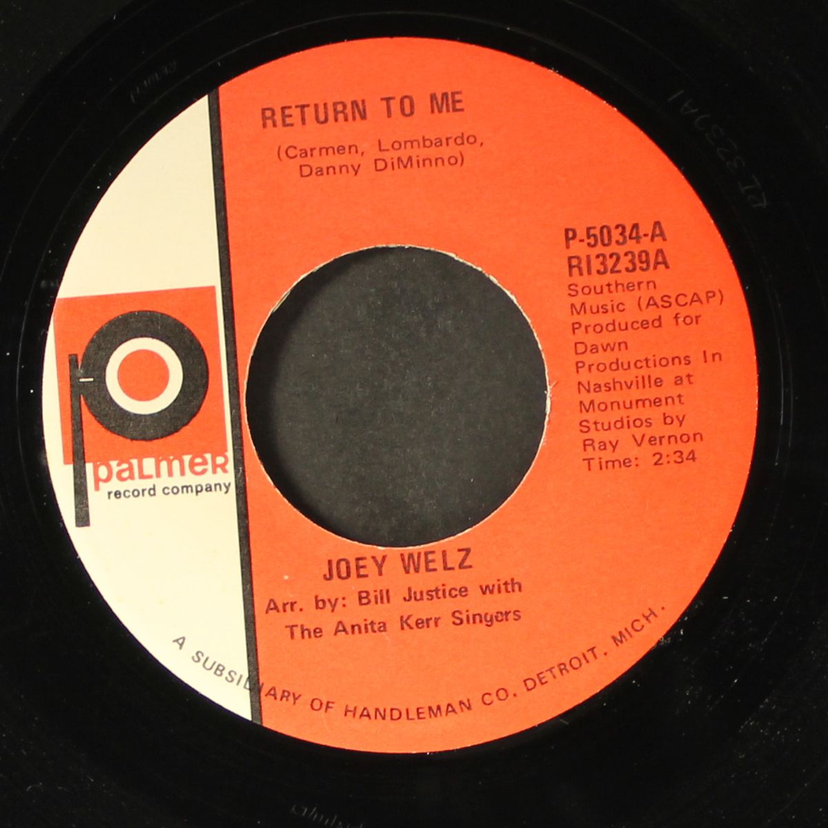 return to me / pretty is the word for love by JOEY WELZ