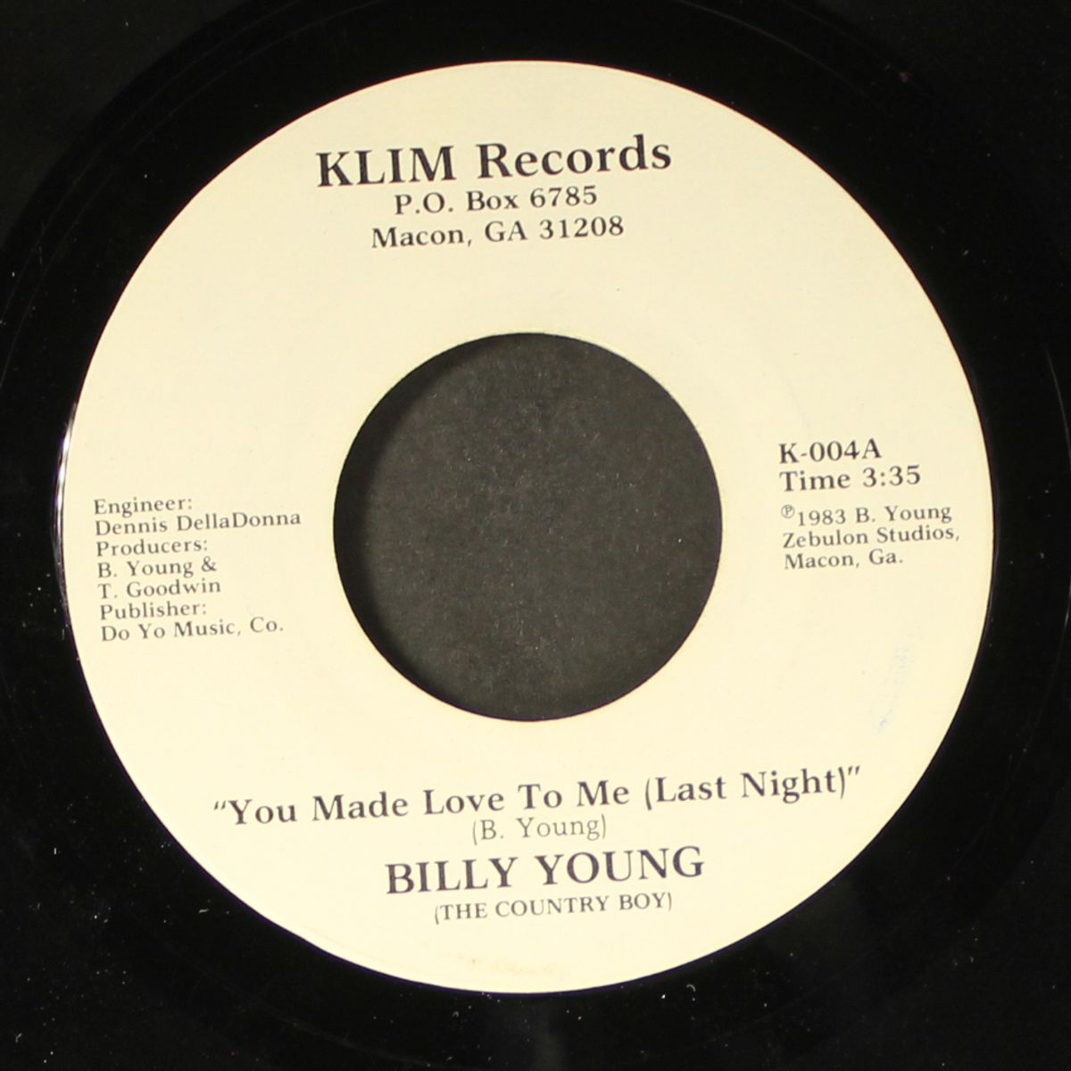 you made love to me by BILLY YOUNG